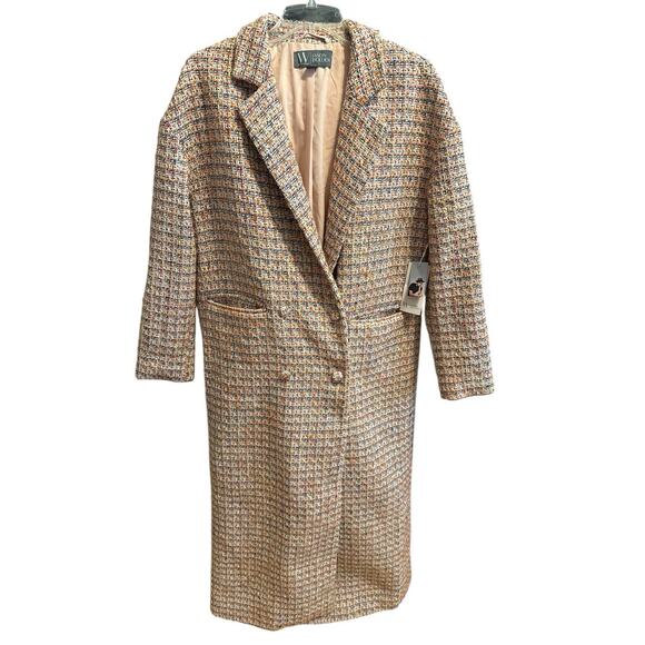 Worthington Jason Bolden Coat Multicolored Extra Buttons Lined Size Medium NWT - Picture 1 of 9